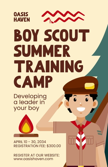 Free Scout Camp Poster Template to Edit Online