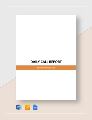 Daily Call Report Template