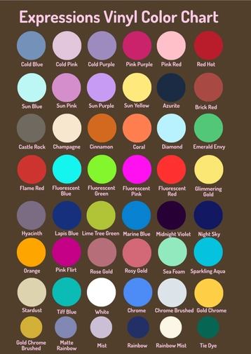 Expressions Vinyl Color Chart