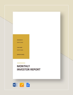 Monthly Investor Report Template Monthly Investor Report Template