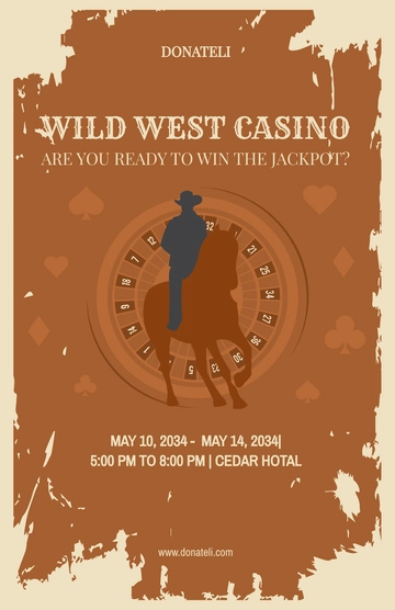 Free Western Casino Poster Template to Edit Online