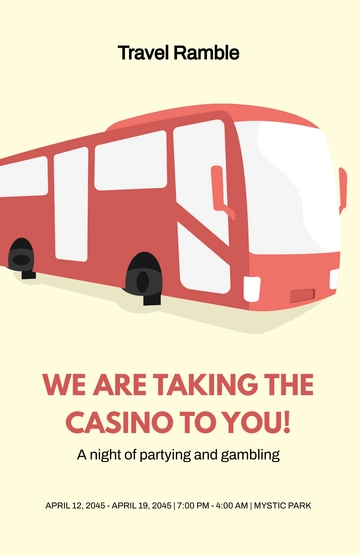 Free Casino Bus Trip Poster Template to Edit Online