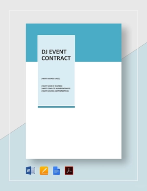 DJ Event Contract Template DJ Event Contract Template