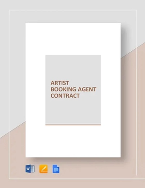 Artist Booking Agent Contract Template Artist Booking Agent Contract Template