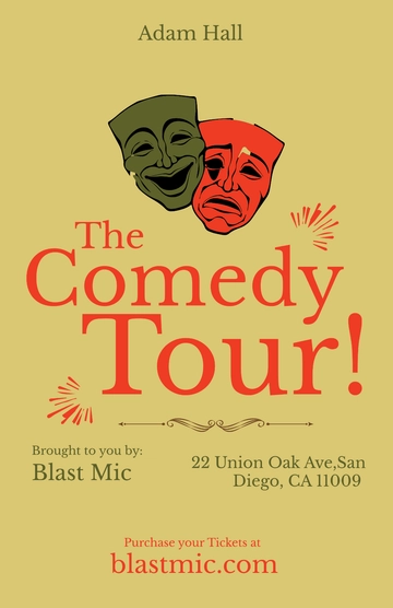 Free Vintage Comedy Show Poster Template to Edit Online