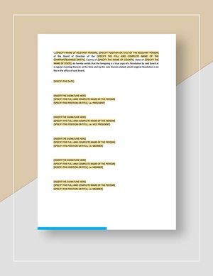 Board Resolution Fixing the President's Salary Template Board Resolution Fixing the President's Salary Template