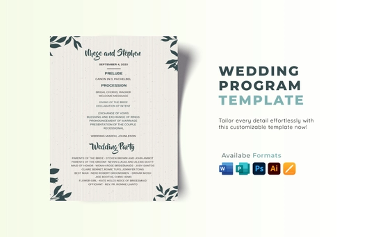 Wedding Program Template Wedding Program Template