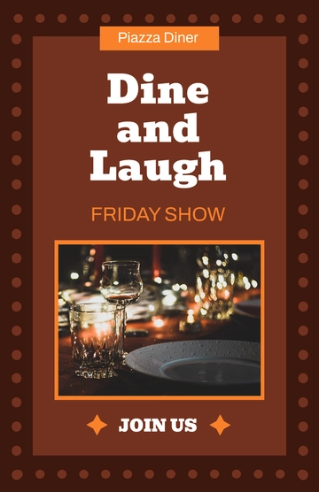 Free Comedy Show Dinner Poster Template to Edit Online