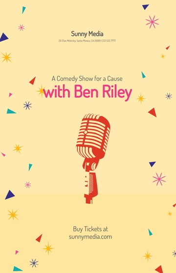 Free Modern Comedy Show Poster Template to Edit Online