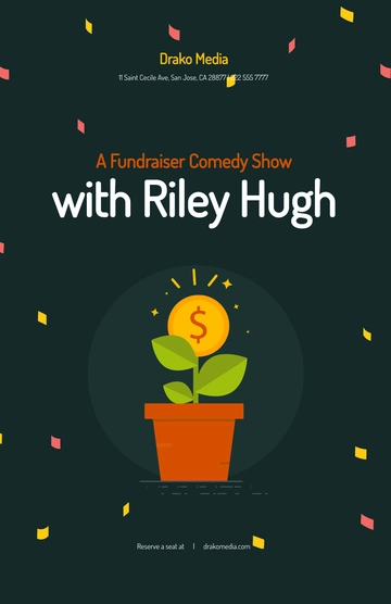 Free Fundraiser Comedy Show Poster Template to Edit Online