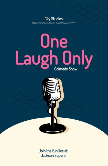 Free Comedy Show Event Poster Template to Edit Online