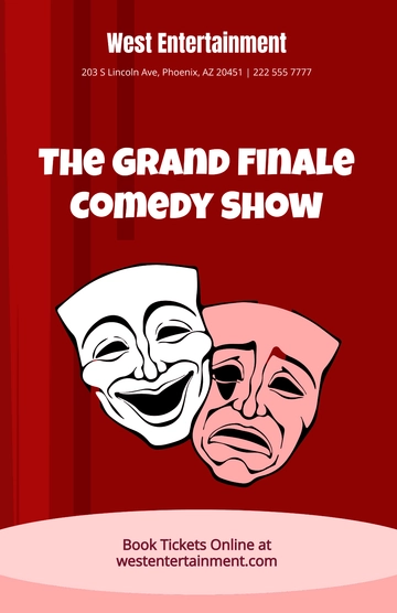 Free Simple Comedy Show Poster Template to Edit Online
