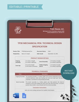 Technical Design Specification Template