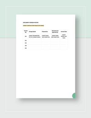 Construction Phase Plan Template