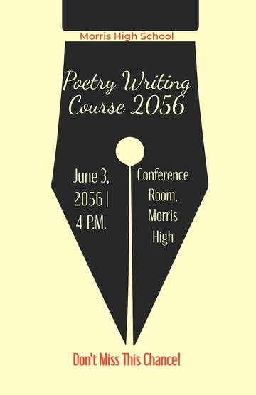 Free School Course Poster Template to Edit Online