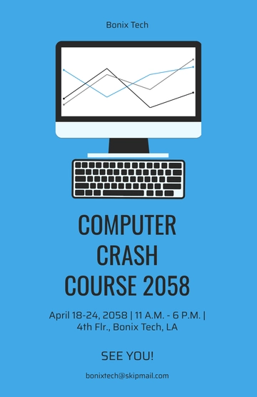 Free Computer Course Poster Template to Edit Online
