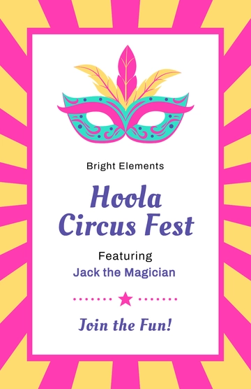 Free Modern Circus Poster Template to Edit Online