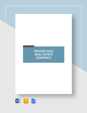 Private Sale Real Estate Contract Template