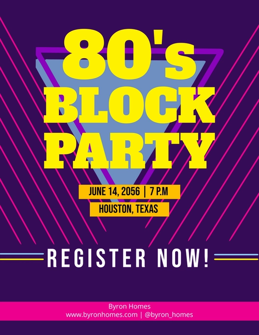 80's Block Party Flyer