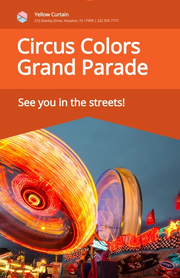 Free White Circus Poster Template to Edit Online