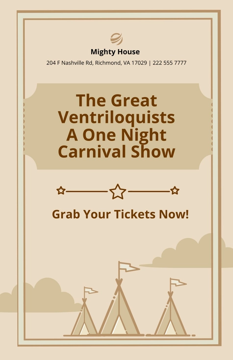 Circus Vintage Carnival Poster Template