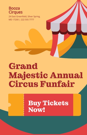 Free Circus Funfair Carnival Poster Template to Edit Online