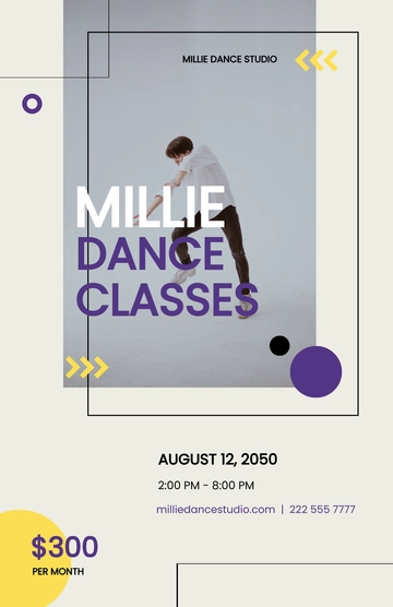 Free Dance Studio Poster Template to Edit Online