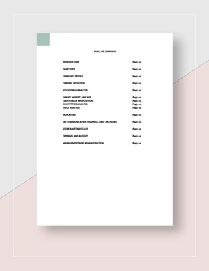 Marketing Communication Plan Template
