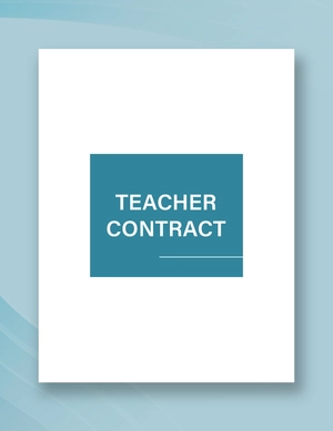 Teacher Contract Template
