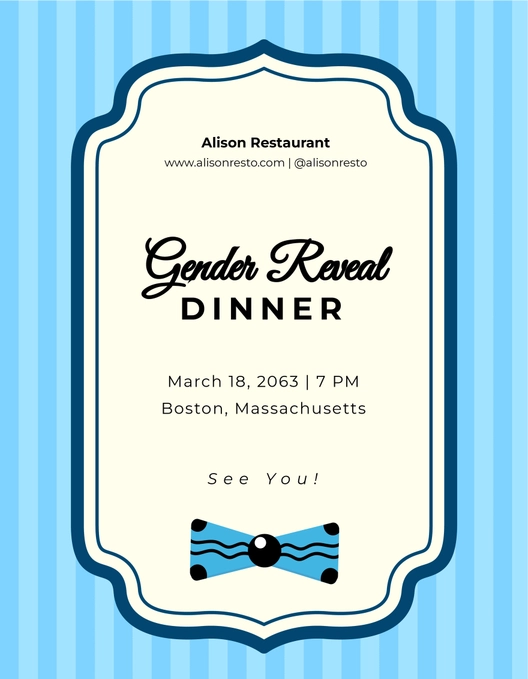 Blue Gender Reveal Flyer