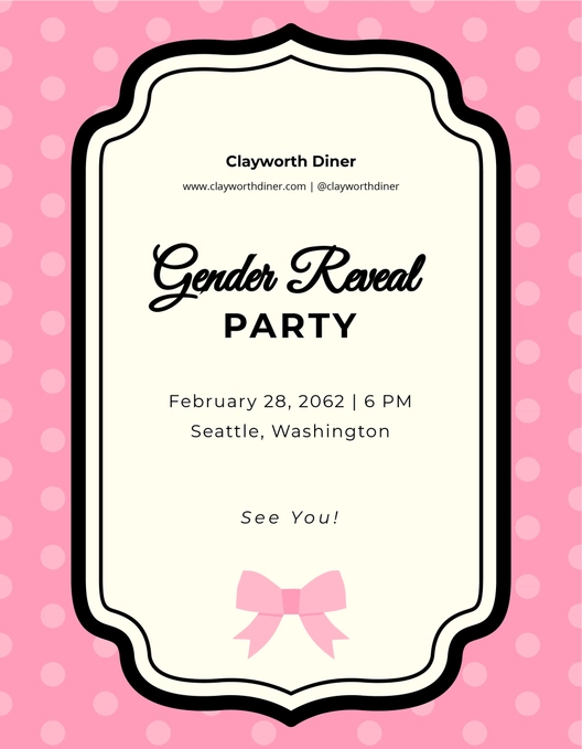 Pink Gender Reveal Flyer