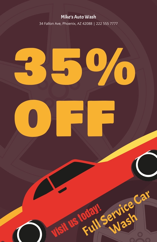 Modern Car Wash Poster Template