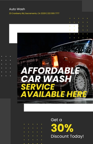 Simple Car Wash Poster Template