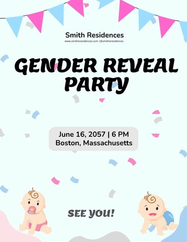 Gender Reveal Party Flyer