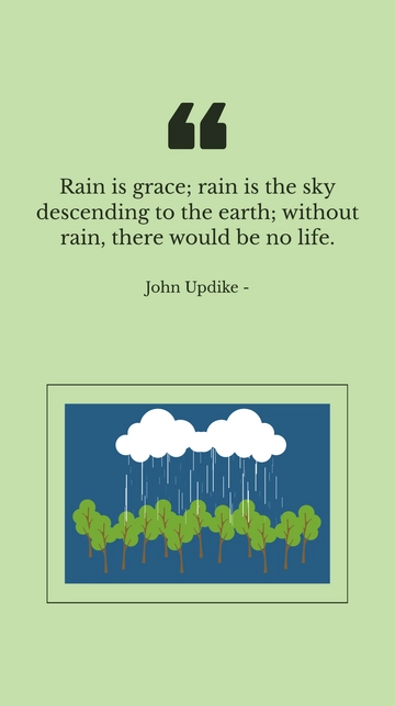 Free Rain is grace; the sky descending to earth; without it, no life Quote Template to Edit Online