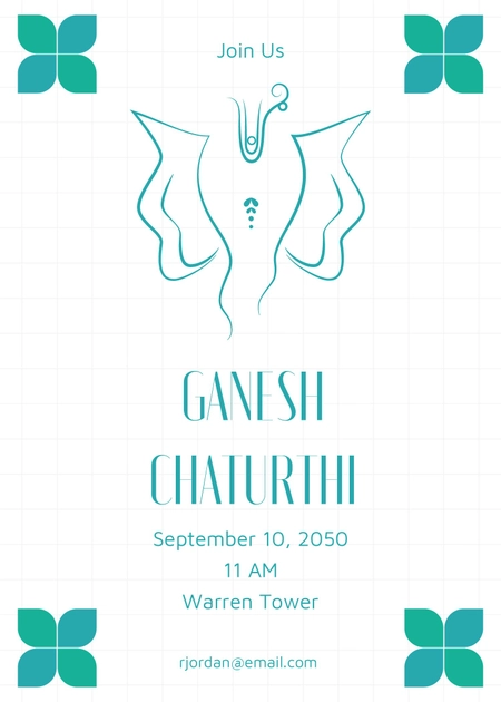 Modern Ganpati Invitation Template