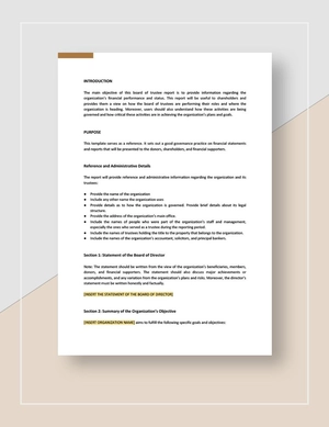 Board of Trustees Report Template Board of Trustees Report Template