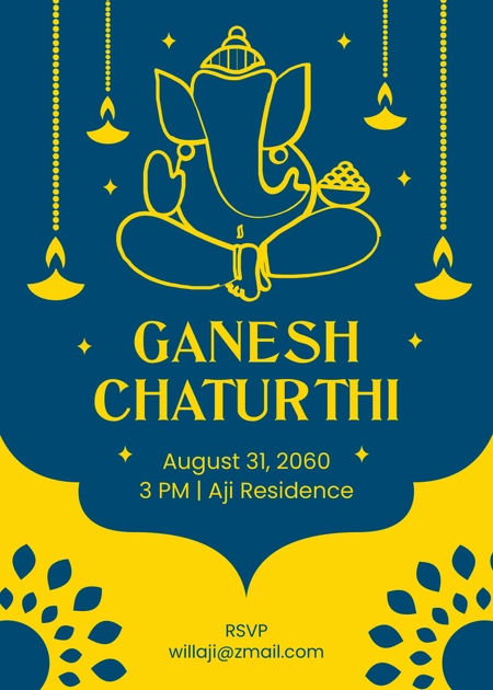 Elegant Ganesha Invitation Template