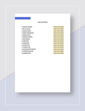 Sports Bar Business Plan Template