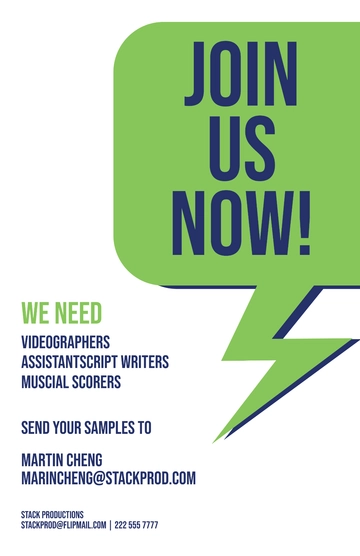 Free Modern Job Poster Template to Edit Online