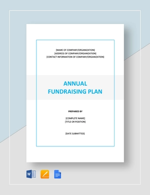 Annual Fundraising Plan Template Annual Fundraising Plan Template