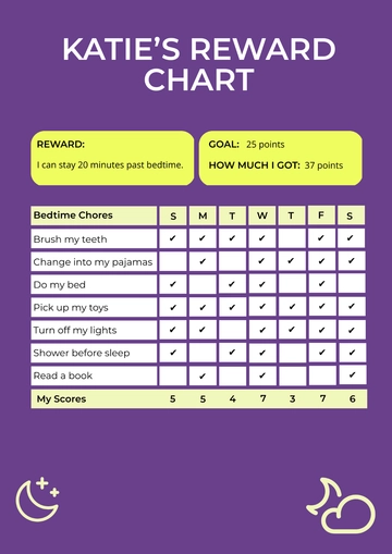 Free Bedtime Reward Chart Template to Edit Online
