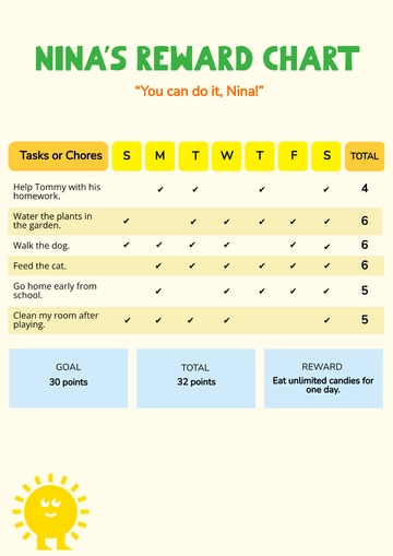 Free Sunshine Rainbow Reward Chart Template to Edit Online