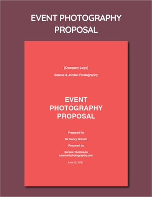 Event Photography Proposal Template