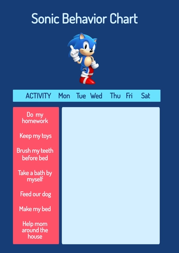 Free Sonic Behavior Chart Template to Edit Online
