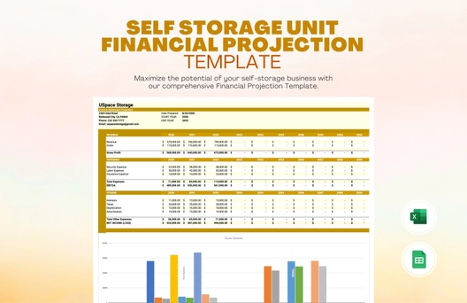 Self Storage Unit Financial Projection Template Self Storage Unit Financial Projection Template