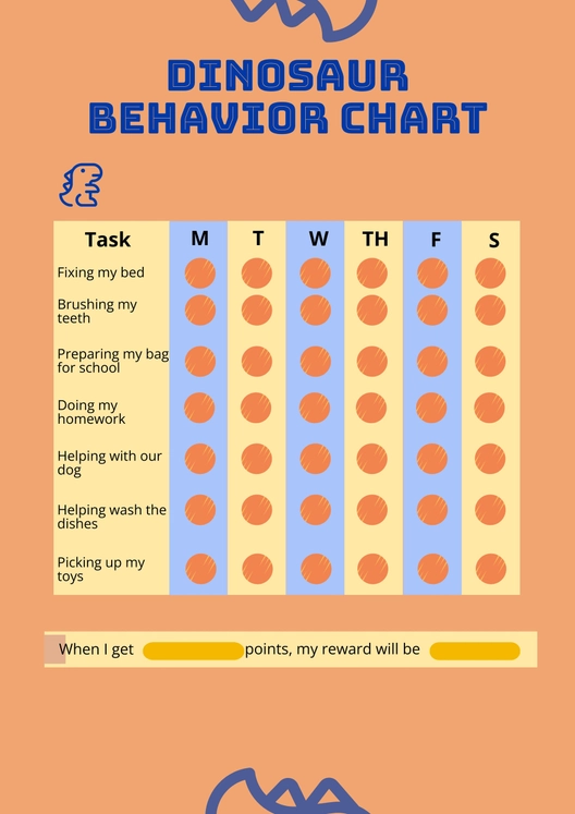 Dinosaur Behavior Chart