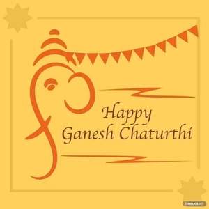 Ganesh Chaturthi Drawing Vector