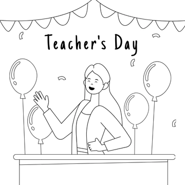 Free Teachers Day Congratulations Drawing Template to Edit Online
