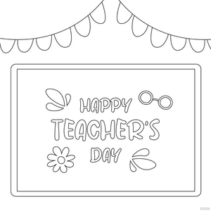 Happy Teachers Day Chalkboard Drawing